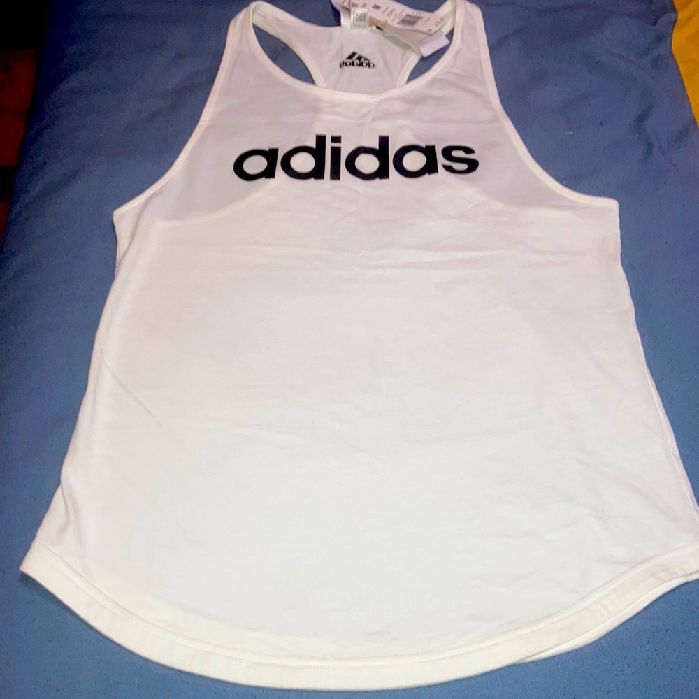 BRAND NEW WITH TAGS!! WHITE ADIDAS SPORT TOP